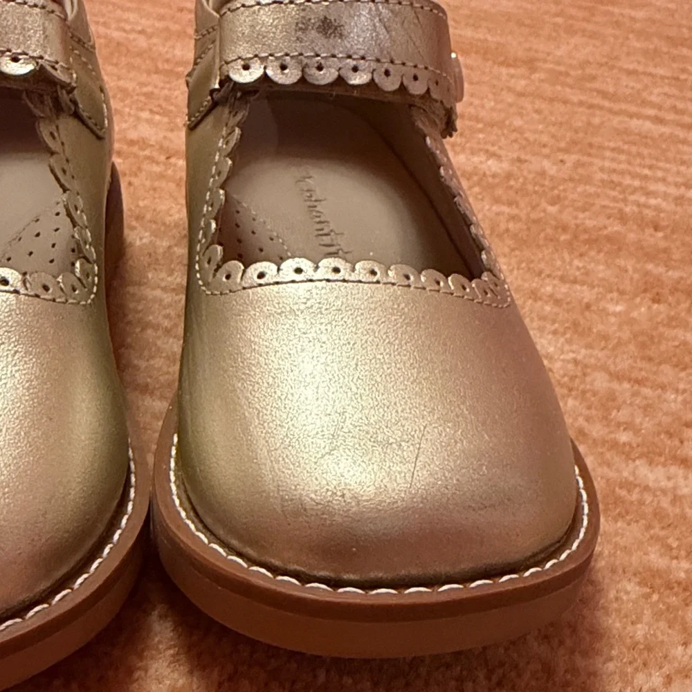 Elephantito Metallic Gold Mary Jane Dress Shoes